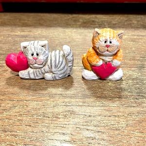 2 Small Cat Figurines